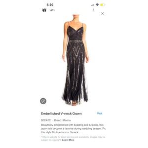 Marina beaded black gown- worn 1x